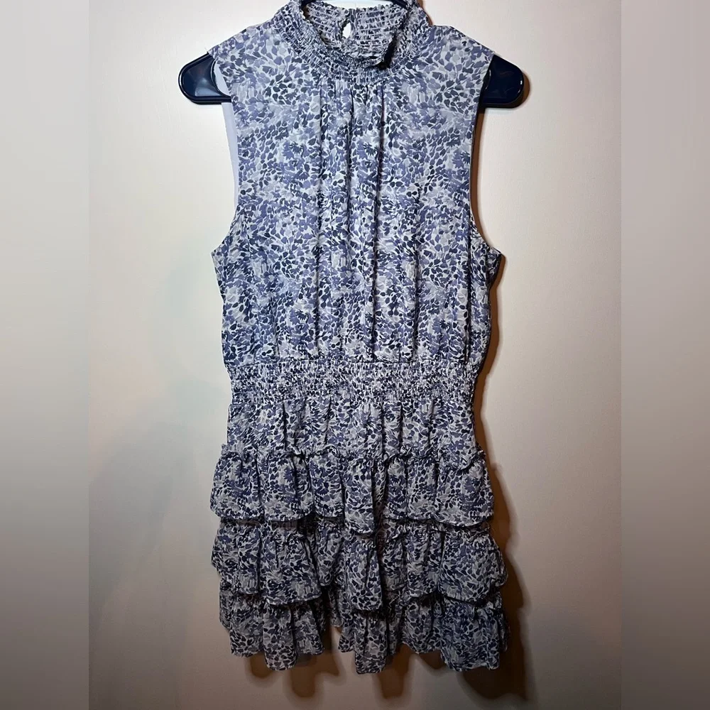 1.STATE Blue Floral Ruffle Dress - Picture 1 of 5